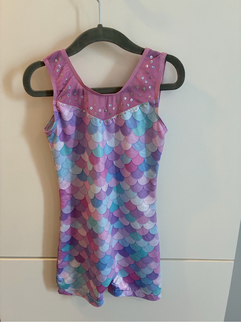Mermaid Scale Purple Multicolor Kids Dance Gymnastics Leotard - 110 (4T/5T) - Picture 5 of 7